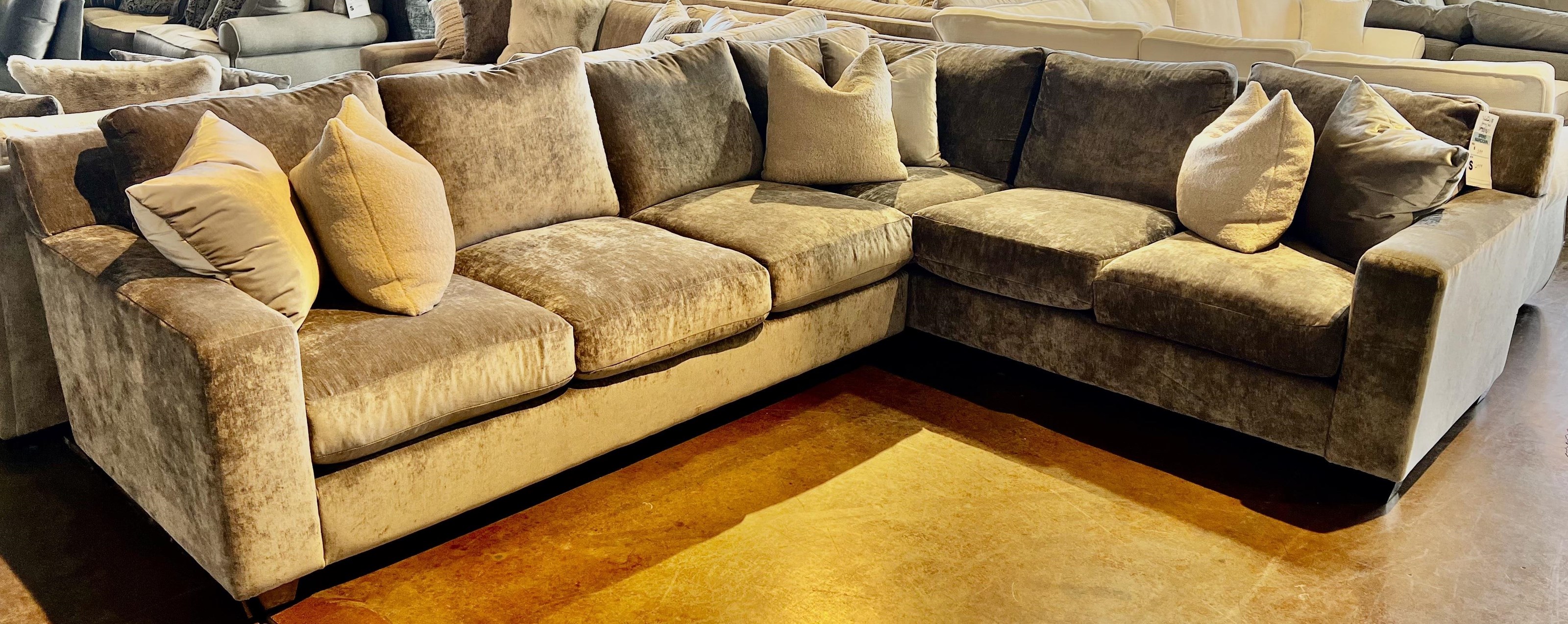 JMD Furniture 4400 4400LAF Sofa+RAF TuxRenly Smoke 2 PC Down